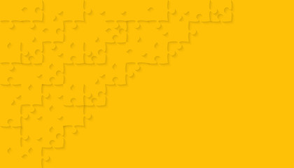 Yellow Puzzle Piece - Vector Jigsaw