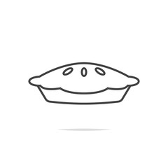 Pie line icon vector transparent