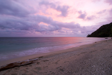 Fototapeta na wymiar beautiful sunset on pyanemo island in raja ampat archipelago, west papua