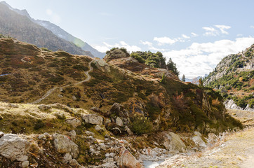 Susten, Innertkirchen, Sustenpass, Alpen, Passstrasse, Bergstrasse Herbst,  Bergbach, Steinwasser, Steinseebach, Berner Oberland, Haslital, Schweiz
