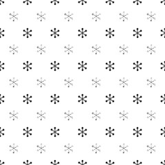 Naklejka na ściany i meble Christmas New Year seamless pattern with snowflakes. Holiday background. Silver snowflakes. Xmas winter decoration. Silver texture. Hand drawn vector illustration. Snow pattern. Wrapping gift paper.