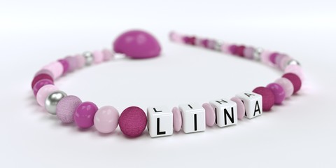 Schnullerkette mit Name - Lina © virtua73