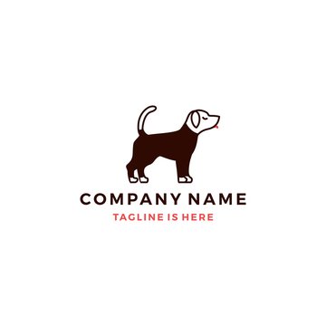 dog wearing shirt vector logo template