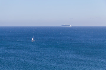 Ships in the ocean in Cascais