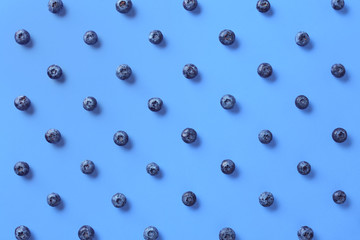 Colorful pattern of blueberries