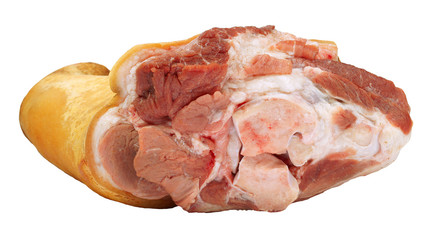 pork knuckle on white background