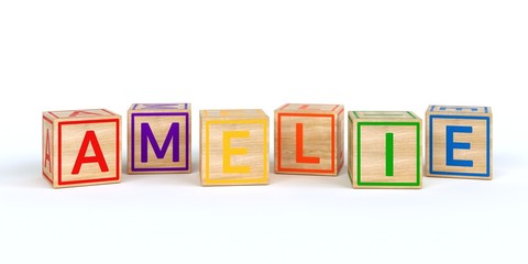 Name Amelie bunte Würfel