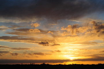 Storm clouds over an evening Sky