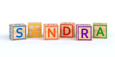 Name Sandra bunte Würfel