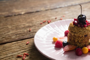 Healthy breakfast in a plate