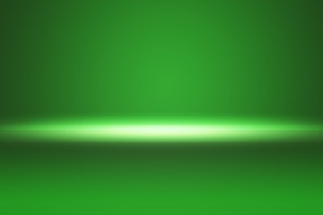 Abstract of green blur background with white horizontal light line below. Green alien background with laser line with copy space for text.