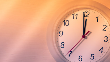 Fototapeta na wymiar Clock ticking showing twelve hours
