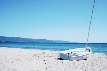 Spiaggia del Poetto beach in Sardinia, Italy
