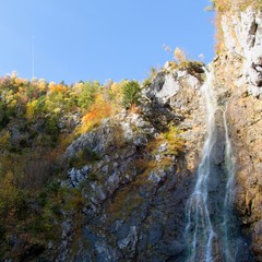 klinserfall waterfall in totes gebirge mountains
