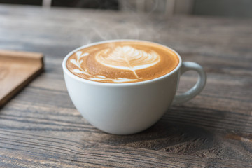 coffee cup on wooden table