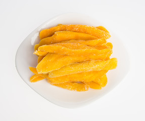 Dried Mango or Dried Mango slices on a background.