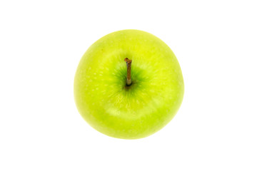Green Apple top view Isolated on White Background