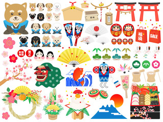 お正月イラスト素材セット2018