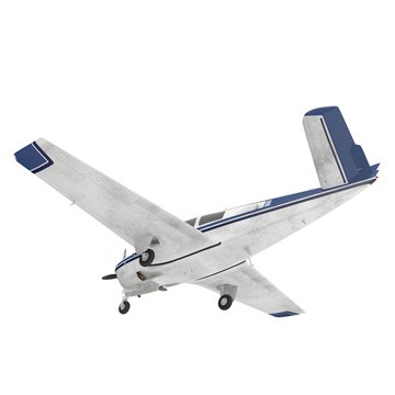 Fototapeta Propeller civil plane on white. 3D illustration