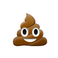 Brown feces with eye and mouth icon