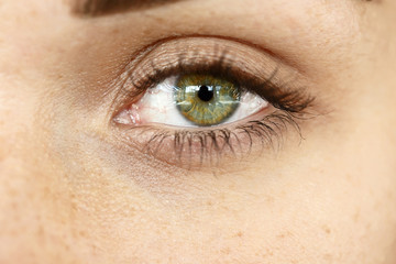 Fototapeta na wymiar Close-up of woman's deep green eye