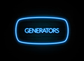Generators  - colorful Neon Sign on brickwall