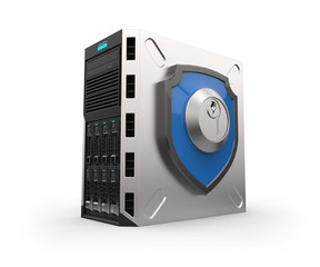 Obraz premium Network Server case isolated on white.