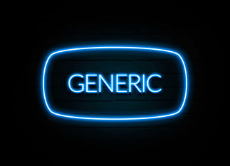 Generic  - colorful Neon Sign on brickwall