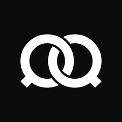 QQ logo initial letter design template vector