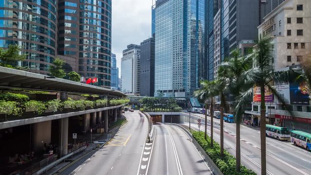 Time lapse motion of Hong Kong city and traffic of street