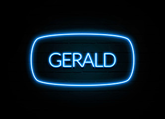 Gerald  - colorful Neon Sign on brickwall