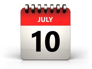 3d 10 july calendar