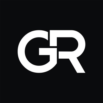 GR logo initial letter design template vector