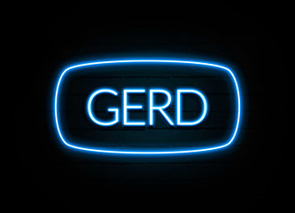 Gerd  - colorful Neon Sign on brickwall