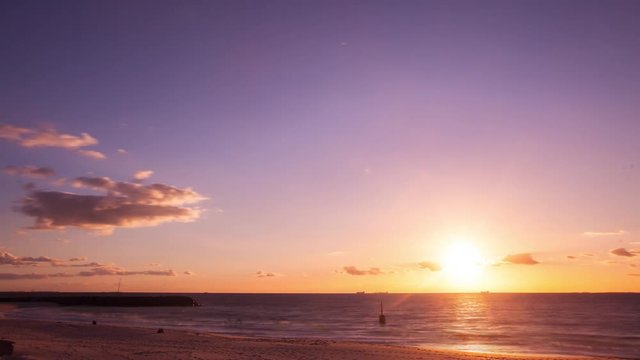 Timelapse of sunset on Cottesloe beach, Perth, Western Australia