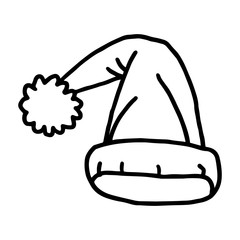 Vector illustration of collection of santa claus hats.