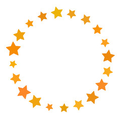 Star in circle shape. Starry vector border frame icon isolated on a white background.