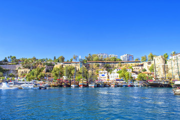 Fototapeta na wymiar Harbor in old town Kaleici - Antalya, Turkey