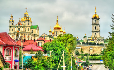 View of Holy Dormition Pochayiv Lavra, an Orthodox monastery in Ternopil Oblast of Ukraine