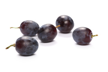 Dark grapes, isolated on white background