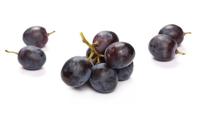 Dark grapes, isolated on white background