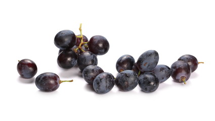 Dark grapes, isolated on white background