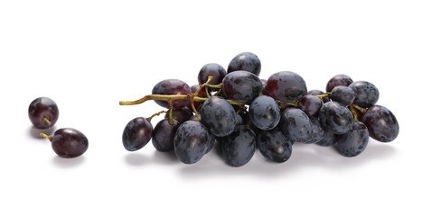 Dark grapes, isolated on white background