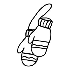 Vector illustration of collection of santa claus mittens.