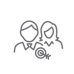 Target market icon with people & target