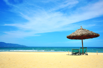 Sunny beach in Da Nang resort, Vietnam