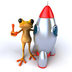 Fun frog- 3D Illustration