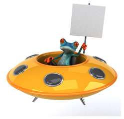 Fun frog- 3D Illustration