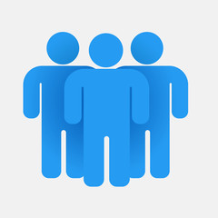 Blue people group. Teamwork concept. Business icon. Vector