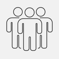 Outline people group. Teamwork concept. Business icon.